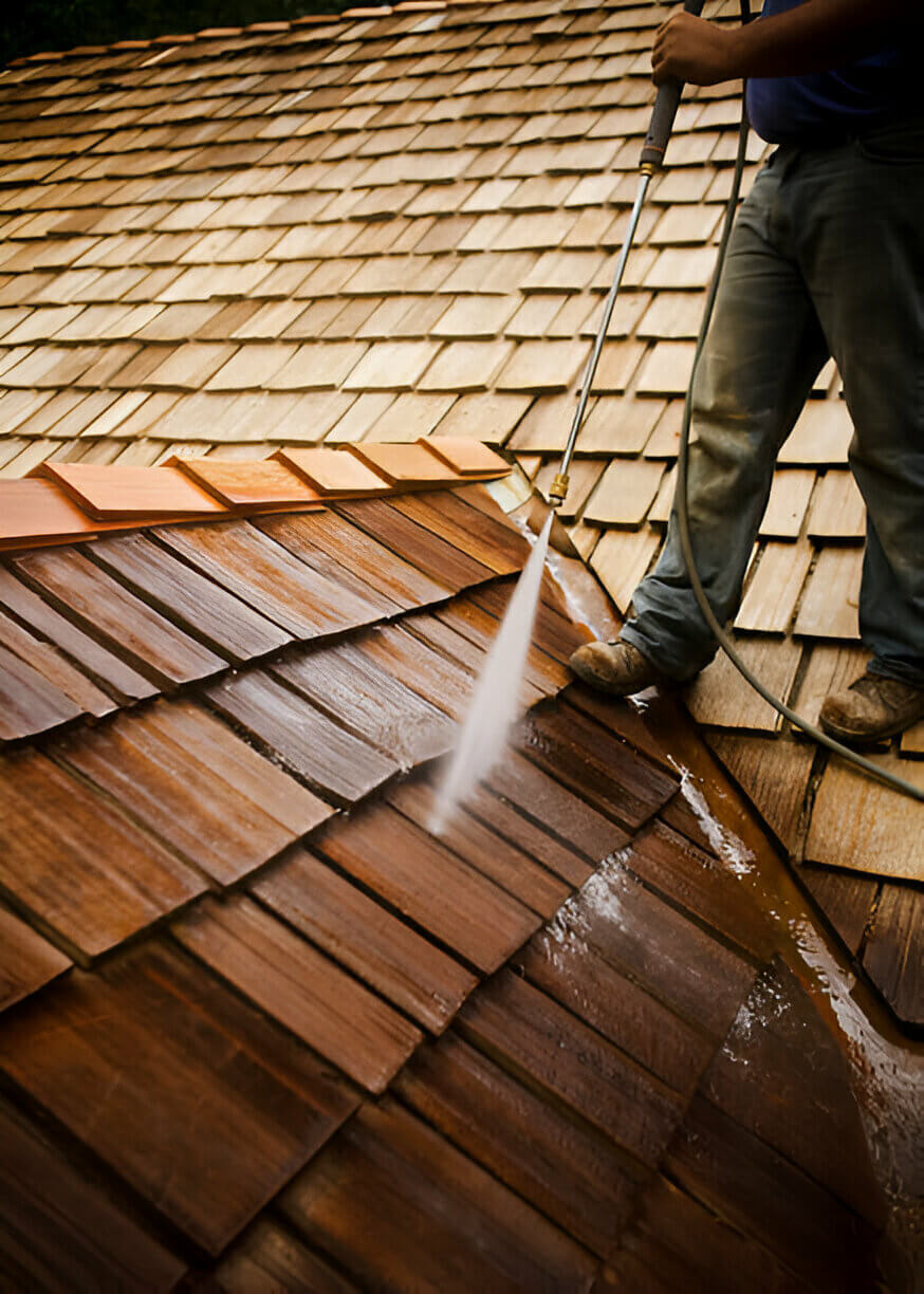 Pressure Washing Roof Shingles